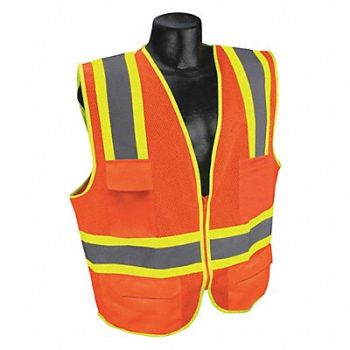 CONDOR J6027 High Visibility Vest Orange/Red 5XL, 53YM31