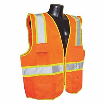 CONDOR J6028 High Visibility Vest Orange/Red 5XL, 53YM47