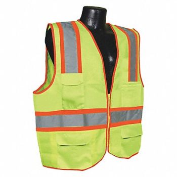 CONDOR J6029 High Visibility Vest Yellow/Green 5XL, 53YM71