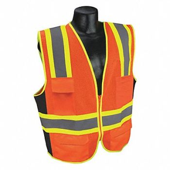 CONDOR High Visibility Vest Orange/Red 3XL, 53YM77