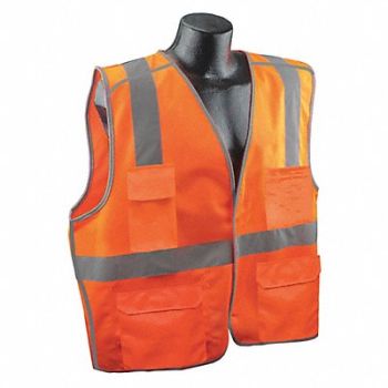 CONDOR J6033 High Visibility Vest Orange/Red L/XL, 53YN06