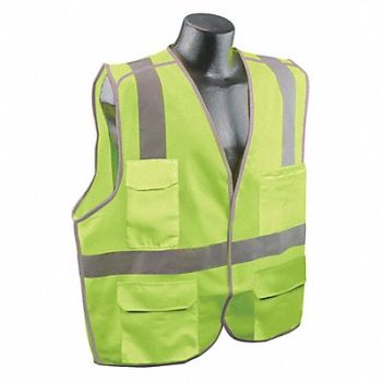 CONDOR J6033 High Visibility Vest Yllw/Green 4XL/5XL, 53YN12