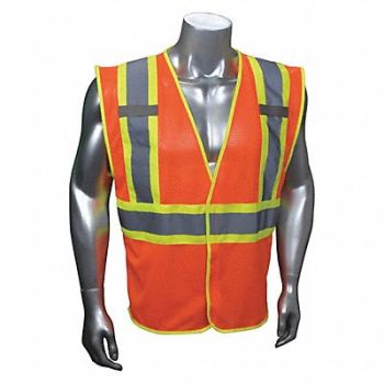 CONDOR J6037 High Visibility Vest Orange/Red 4XL/5XL, 53YN48