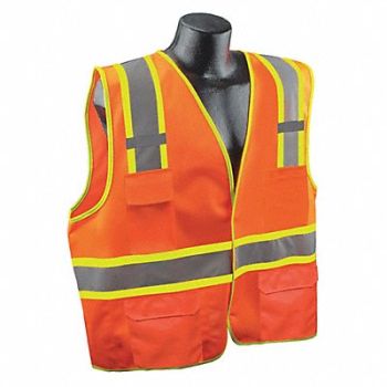 CONDOR J6039 High Visibility Vest Orange/Red L/XL, 53YN62