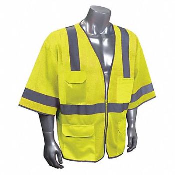 CONDOR J6040 High Visibility Vest Yellow/Green 4XL, 53YN83