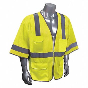 CONDOR J6040 High Visibility Vest Yellow/Green 5XL, 53YN84