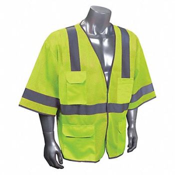 CONDOR J6042 High Visibility Vest Yellow/Green S/M, 53YP06