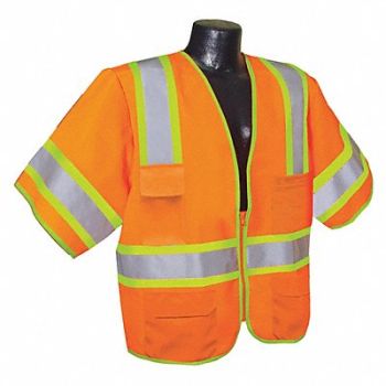 CONDOR J6047 High Visibility Vest Orange/Red 5XL, 53YP41