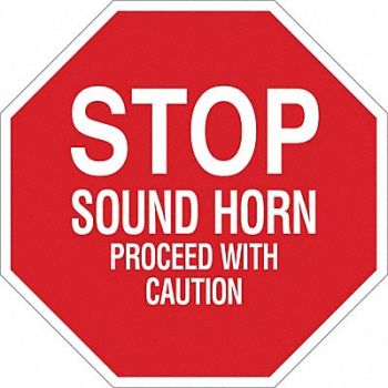 BRADY Sign Stop 24X24 White/Red, 545G67