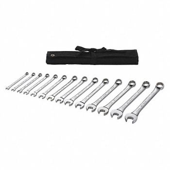 WESTWARD Combo Wrench St Steel Full Polish Offset, 54DF99