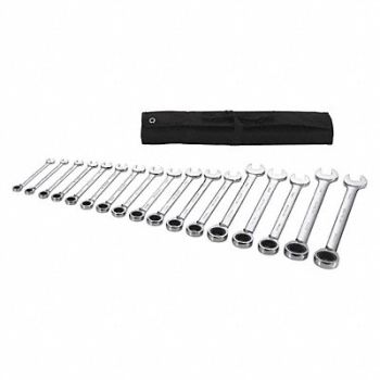 WESTWARD Combo Wrench St Steel Full Polish Offset, 54DG33