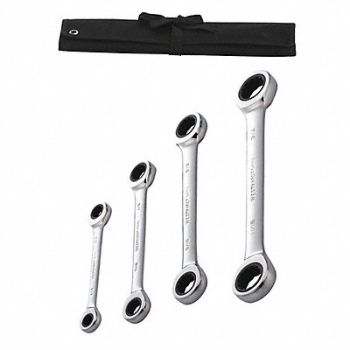 WESTWARD Box End Wrench Set Fll Plsh Stndrd SAE, 54DG34