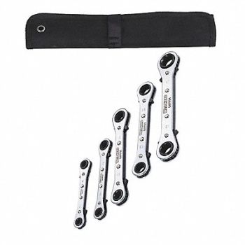 WESTWARD Box End Wrench Set Fll Plsh Stndrd Metrc, 54DG39