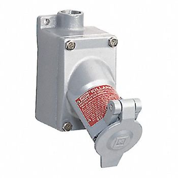 HUBBELL Receptacle Gray 20 A 2P3W Back 1PK, 54DG54