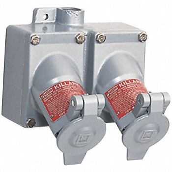 HUBBELL Receptacle Gray 20 A 3P3W Back 1PK, 54DG64