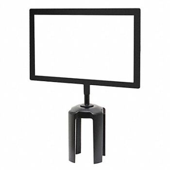 TENSABARRIER Sign Holder Metal Post Black Finish, 54EE47