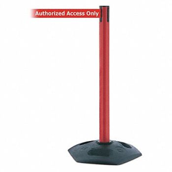 TENSABARRIER Barrier Post PVC Post Red Finish, 54EE58