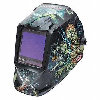 LINCOLN ELECTRIC Welding Helmet Zombie Graphic Black/Blue, 54EE94