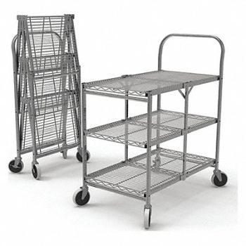 GRAINGER APPROVED Wire Cart Silver 39-1/2 H 19-1/2 L, 54EG63