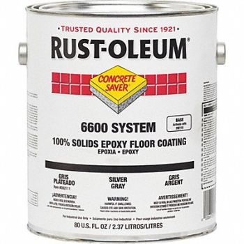 RUST-OLEUM Paint 6600 Silver Gray 1 gal Can, 54GD63