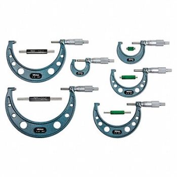 MITUTOYO Outside Micrometer Set 0 - 6 Range, 54GF71
