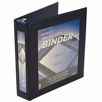ABILITY ONE 3-Ring Binder 1 Black, 54HD46