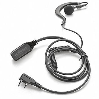 EARPHONE CONNECTION Earhook Lapel Microphone Black, 54HH85