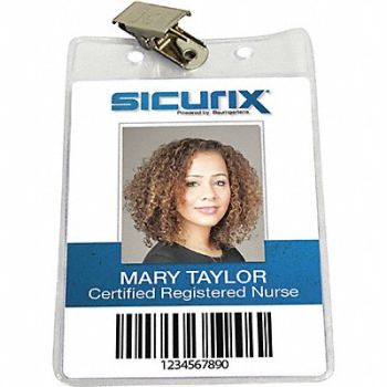 SICURIX ID Badge Holder Vertical PK50, 54HP85