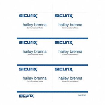 SICURIX Replacement Badge Color White PK300, 54HR11
