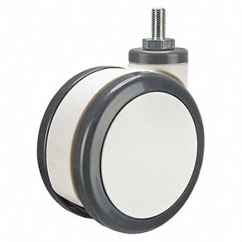 GRAINGER APPROVED Twin-Wheel Threaded Stem Caster 4, 54JE12