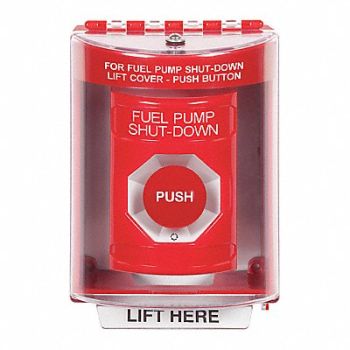 SAFETY TECHNOLOGY INTERNATIONAL Fuel Pump Shutdown Push Button Red, 54JF30