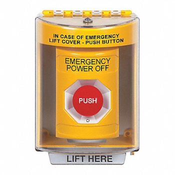 SAFETY TECHNOLOGY INTERNATIONAL Emergency Power Off Push Button Yellow, 54JF37