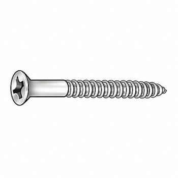 GRAINGER APPROVED Flat Hd Wood Scrw Zinc #14 4 L PK700, 400J22