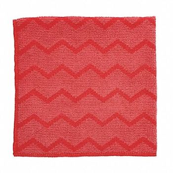 RUBBERMAID COMMERCIAL PRODUCTS Microfiber Cloth 16 x 16 Red 1/EA, 54TX83
