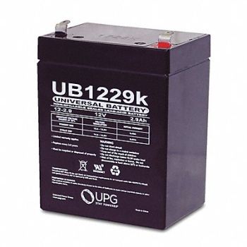 GRAINGER APPROVED Sealed Lead Acid Battery 12VDC 3.90 H, 54XH36