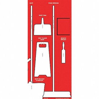 GRAINGER APPROVED Shadow Board Cleaning Wht Shadow Color, 54XK08