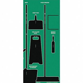 GRAINGER APPROVED Shadow Board Cleaning Blk Shadow Color, 54XK12