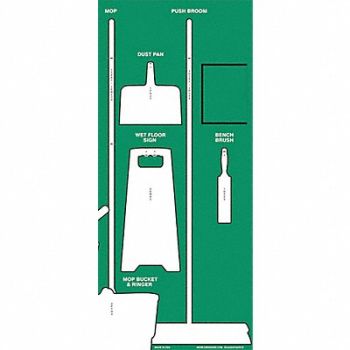 GRAINGER APPROVED Shadow Board Cleaning Wht Shadow Color, 54XK15