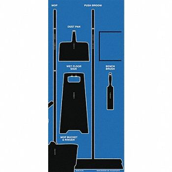 GRAINGER APPROVED Shadow Board Cleaning Blk Shadow Color, 54XK18