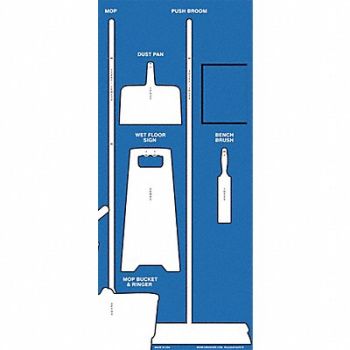 GRAINGER APPROVED Shadow Board Cleaning Wht Shadow Color, 54XK19