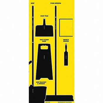 GRAINGER APPROVED Shadow Board Cleaning Blk Shadow Color, 54XK24
