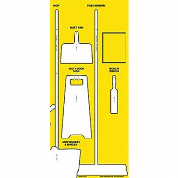 GRAINGER APPROVED Shadow Board Cleaning Wht Shadow Color, 54XK27