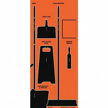 GRAINGER APPROVED Shadow Board Cleaning Blk Shadow Color, 54XK30
