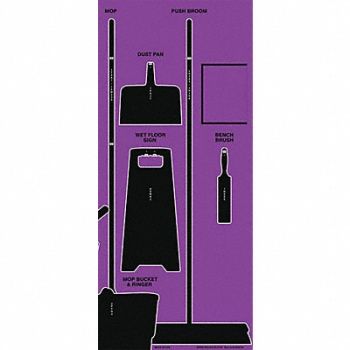 GRAINGER APPROVED Shadow Board Cleaning Blk Shadow Color, 54XK36