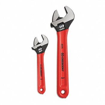 CRESCENT Adj. Wrench Set Steel Blk Oxid 6 to 10, 54XN39