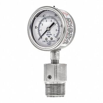 PIC GAUGES K4226 Pressure Gauge Nominal 2-1/2 Dial, 54XN59