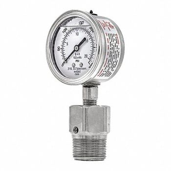 PIC GAUGES K4226 Pressure Gauge Nominal 2-1/2 Dial, 54XN62