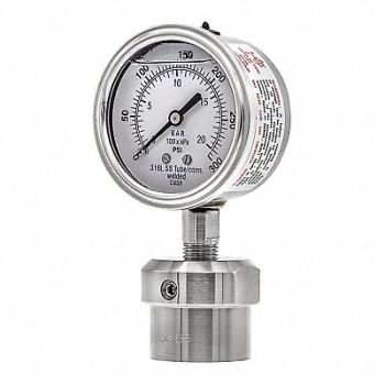 PIC GAUGES Pressure Gauge Nominal 2-1/2 Dial, 54XN80