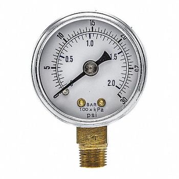 PIC GAUGES Pressure Gauge Nominal 1-1/2 Dial, 54XN99