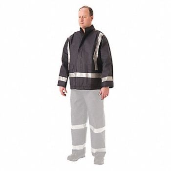 NASCO Flame Resistant Rain Jacket PU 5XL Blue, 54XT52